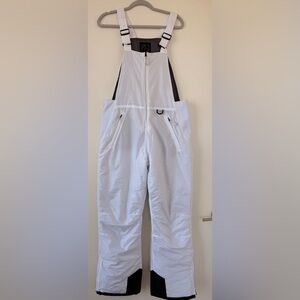 White  Snow Bib Overalls